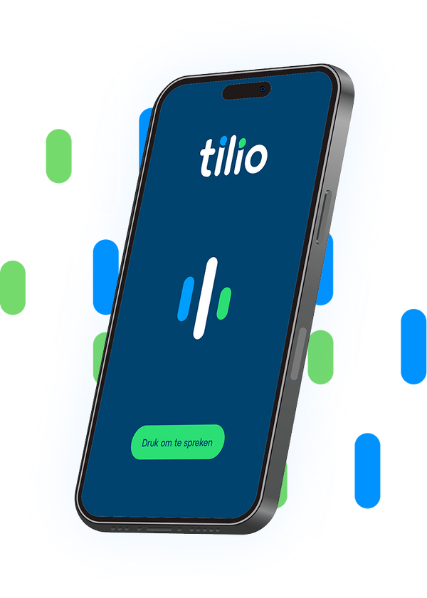 Tilio app op smartphone met spraakgestuurde rapportage
